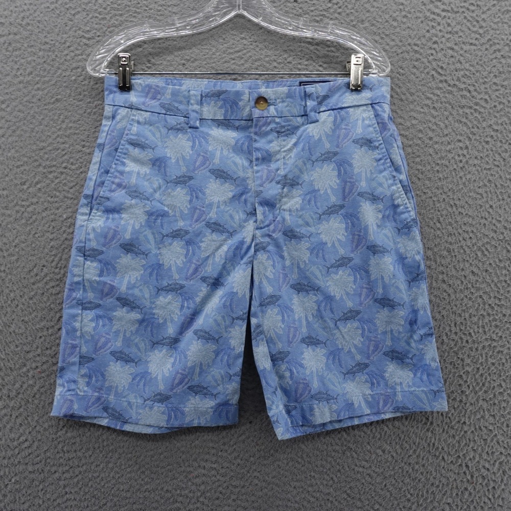 Vineyard Vines Breaker Shorts Size 30 Blue Tropical Fish Print Cotton Men Casual
